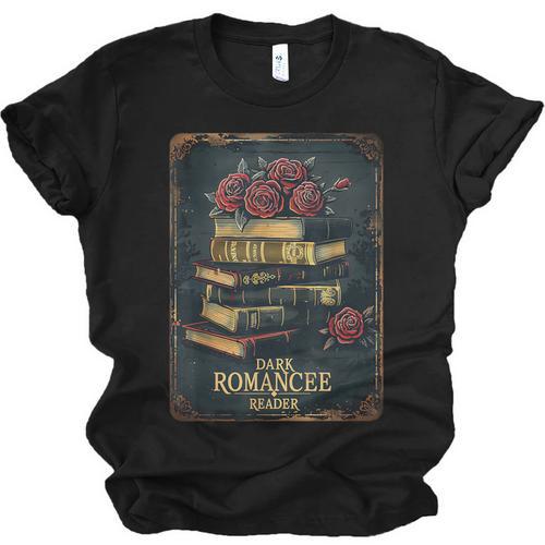 Dark Romance Reader Vintage Floral Book Lover Unisex Jersey T-Shirt - Bookorys DE