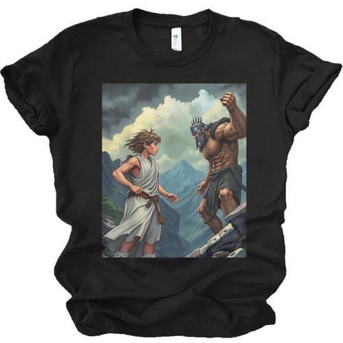 David And Goliath Bible Book Of Samuel King David Comic Unisex Jersey T-Shirt - Bookorys DE