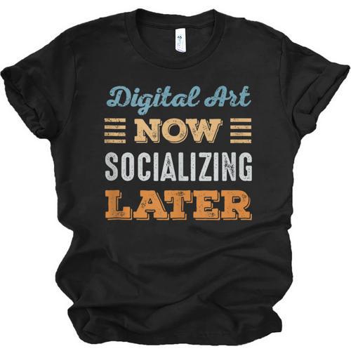 Digital Art Now Minimal Socializing Introvert Vintage Unisex Jersey T-Shirt - Raresse