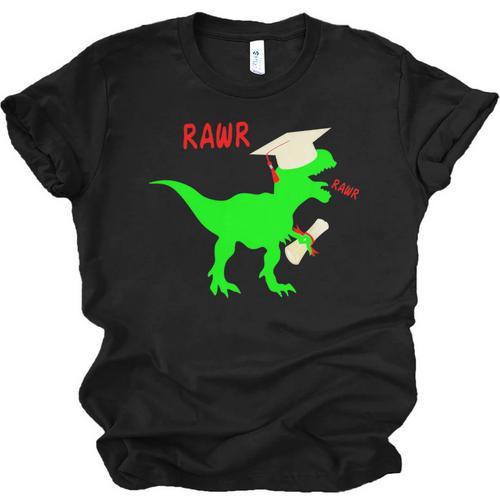 Dinosaur Rawr Diploma Grad Graduate Graduation Unisex Jersey T-Shirt - Best Gift Smart
