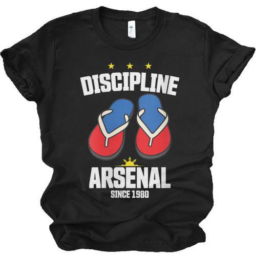 Discipline Arsenal Pinoy Nostalgia Filipino Tsinelas Unisex Jersey T-Shirt - Figerry