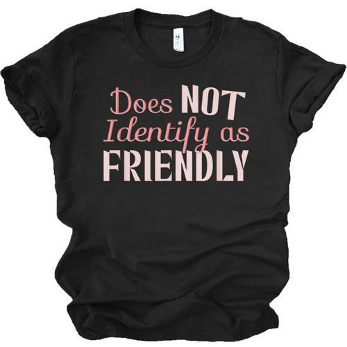 Does NOT Identify As Friendly Sarcastic Introvert Unisex Jersey T-Shirt - Raresse
