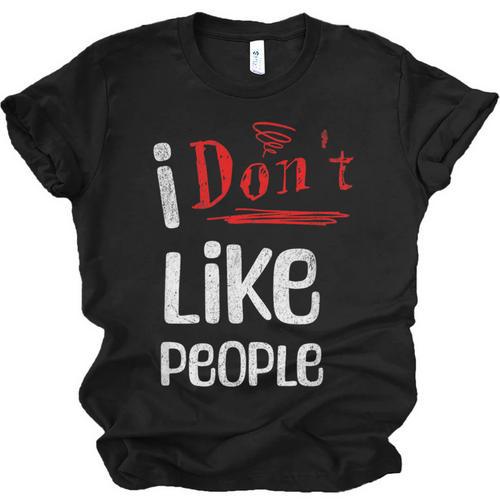 I Don't Like People Introvert Small Unisex Jersey T-Shirt - Raresse