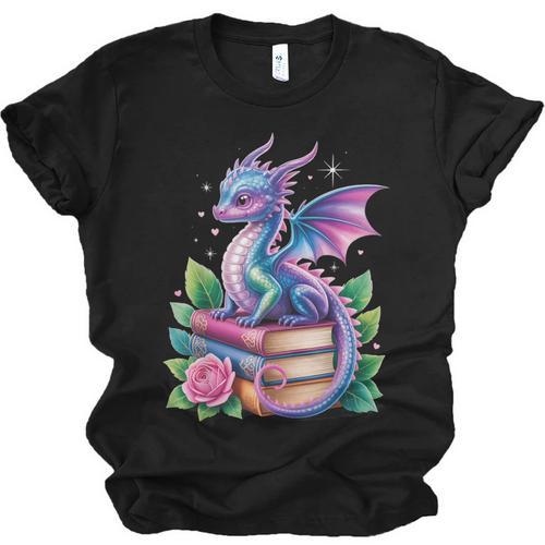 Dragon Book Fantasy Reading Unisex Jersey T-Shirt - Bookorys AU