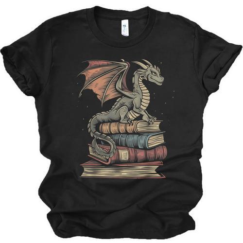 Dragon Fantasy Book Lover Book Nerd Unisex Jersey T-Shirt - Bookorys