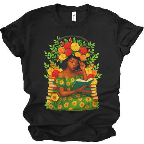 Educated Women Girls Reading Book Black History Month Unisex Jersey T-Shirt - Bookorys DE