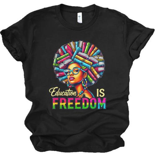Education Freedom Teacher Books Black History Month Unisex Jersey T-Shirt - Bookorys CA