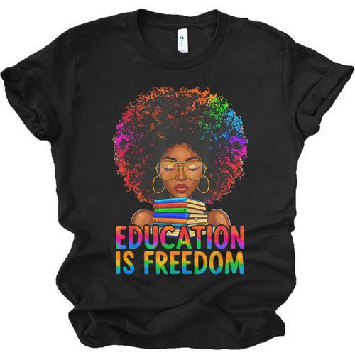 Education Is Freedom Teacher Books History Month Unisex Jersey T-Shirt - Bookorys DE