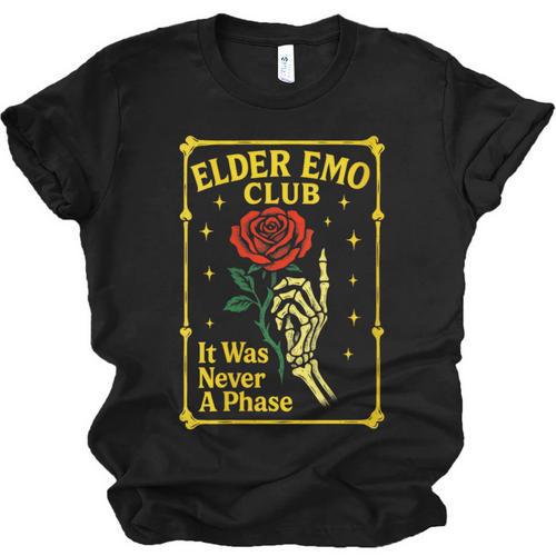 Elder Emo Club Emo Gothic Music Nostalgia Unisex Jersey T-Shirt - Figerry