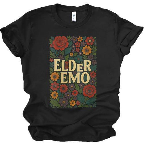 Elder Emo Floral Gothic Vintage Nostalgia Unisex Jersey T-Shirt - Figerry