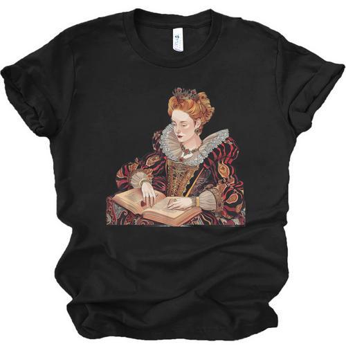 Elizabeth I Reading A Book Unisex Jersey T-Shirt - Bookorys AU