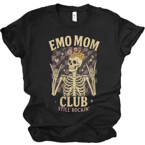 Emo Mom Club Still Rockin Skeleton Nostalgia Women Mother Unisex Jersey T-Shirt - Figerry