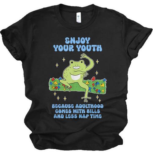 Enjoy Adulthood Comes With Bills Nostalgia Regret Unisex Jersey T-Shirt - Figerry