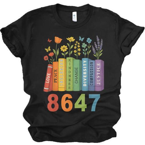 Equal Rights Book Flower Resist 86 47 Feminist Women Rights Unisex Jersey T-Shirt - Bookorys