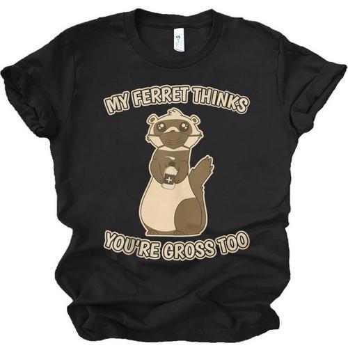 Ew People Ferret Saying Mask Introvert Ferrets Unisex Jersey T-Shirt - Raresse
