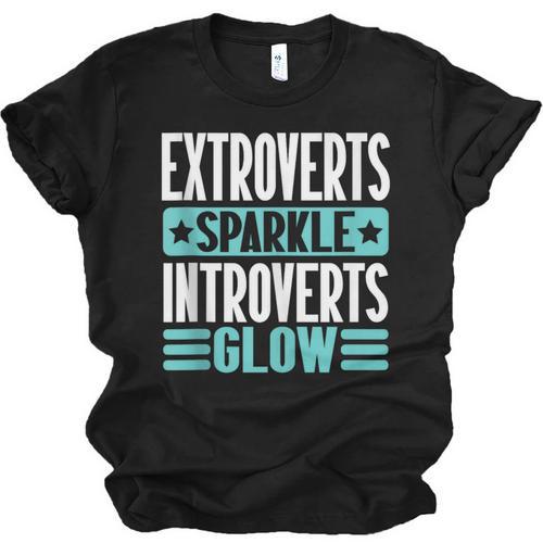 Extroverts Sparkle Introverts Glow Introvert Unisex Jersey T-Shirt - Raresse