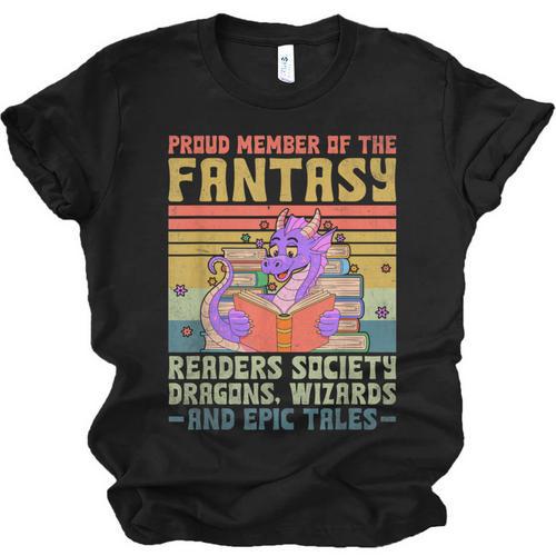 Fantasy Reader Society Reading Book Retro Bookworm Reader Unisex Jersey T-Shirt - Bookorys DE
