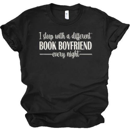 Fantasy Romantasy Novels Lover Sleep With Book Boyfriend Unisex Jersey T-Shirt - Bookorys