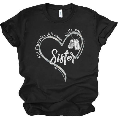 My Favorite Airman Calls Me Sister USAF Graduation Sister Unisex Jersey T-Shirt - Best Gift Smart