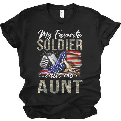 My Favorite Soldier Calls Me Aunt US Army Graduation Aunt Unisex Jersey T-Shirt - Best Gift Smart