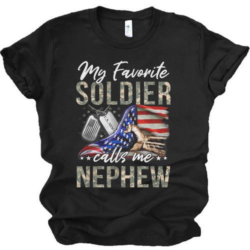 My Favorite Soldier Calls Me Nephew Army Graduation Nephew Unisex Jersey T-Shirt - Best Gift Smart