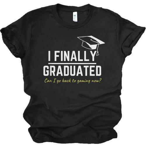 I Finally Graduated Back To Gaming Gamer Graduation Unisex Jersey T-Shirt - Best Gift Smart