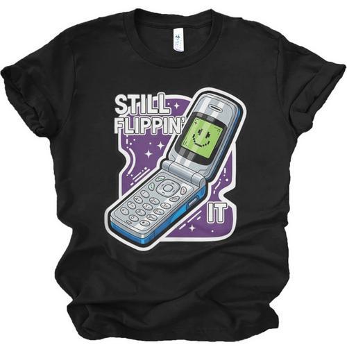 Still Flippin' It Retro Flip Phone 90s Y2K Nostalgia Unisex Jersey T-Shirt - Figerry