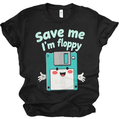 Floppy Disk Retro Tech Nostalgia Old School Computing Humor Unisex Jersey T-Shirt - Figerry