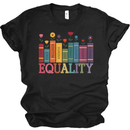 Floral Flower Book Equality Human Rights Women's Rights Unisex Jersey T-Shirt - Bookorys
