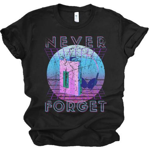 Never Forget Retro 80s 90s Nostalgia Unisex Jersey T-Shirt - Figerry