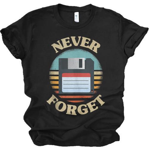 Never Forget Retro Diskette Nostalgia Vintage Unisex Jersey T-Shirt - Figerry