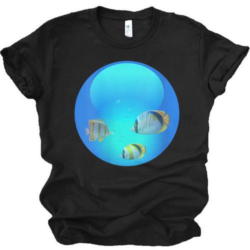 Frutiger Aero Aesthetic Tech Orb Fishes Unisex Jersey T-Shirt - Figerry