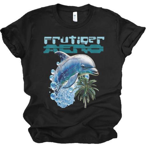 Frutiger Aero Splashy Dolphin Y2k Aesthetic Graphic Unisex Jersey T-Shirt - Figerry