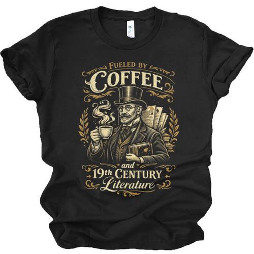 Fueled By Coffee And 19th Century Literature Book Tee Unisex Jersey T-Shirt - Bookorys CA