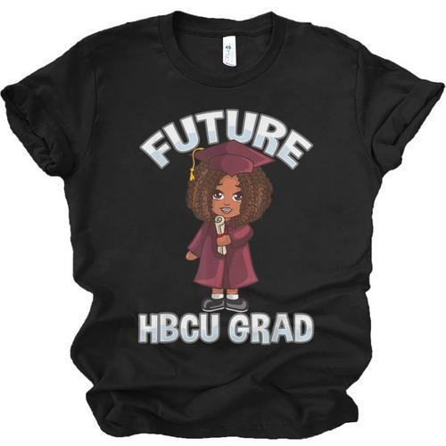 Future HBCU Grad Girl Wearing Graduation Gown Unisex Jersey T-Shirt - Best Gift Smart