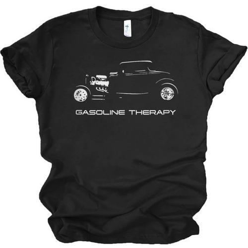 Gasoline Therapy Automotive Nostalgia Vintage Hotrod Car Unisex Jersey T-Shirt - Figerry