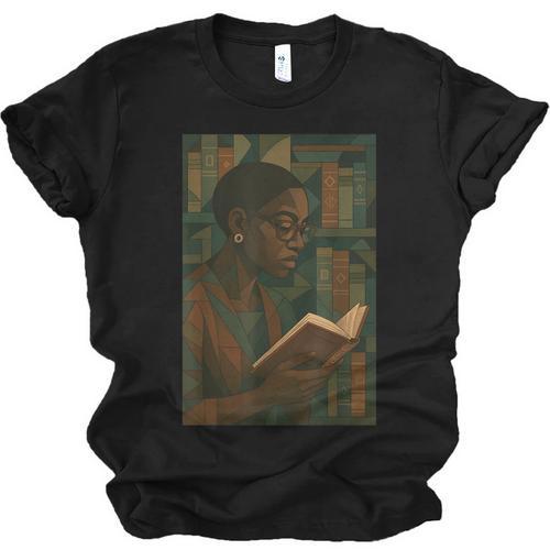 Geometric History Educated Women Teacher Book Melanin Unisex Jersey T-Shirt - Bookorys