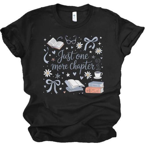 Girl Coquette Bow Just One More Chapter Book Bookish Reading Unisex Jersey T-Shirt - Bookorys CA