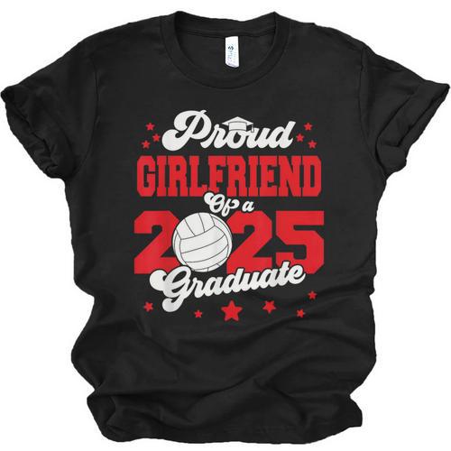 Girlfriend Of a 2025 Graduate Prom Graduation 25 VolleyBall Unisex Jersey T-Shirt - Best Gift Smart