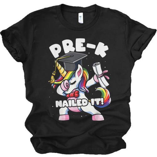 Girls Dabbing Unicorn Pre-K PreSchool Nailed It Graduation Unisex Jersey T-Shirt - Best Gift Smart