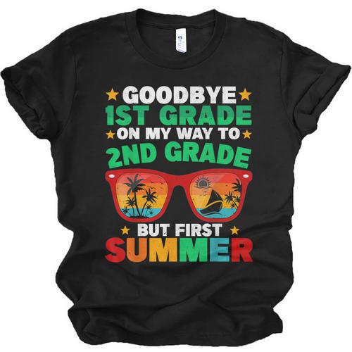 Goodbye 1st Grade First Summer Graduation Last Day Boys Unisex Jersey T-Shirt - Best Gift Smart