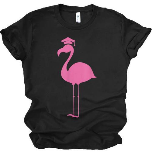 Graduate Cute Pink Flamingo Graduation Unisex Jersey T-Shirt - Best Gift Smart