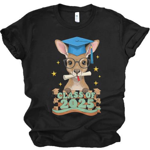 Graduate Kangaroo Class Of 2025 Kids Graduation Unisex Jersey T-Shirt - Best Gift Smart