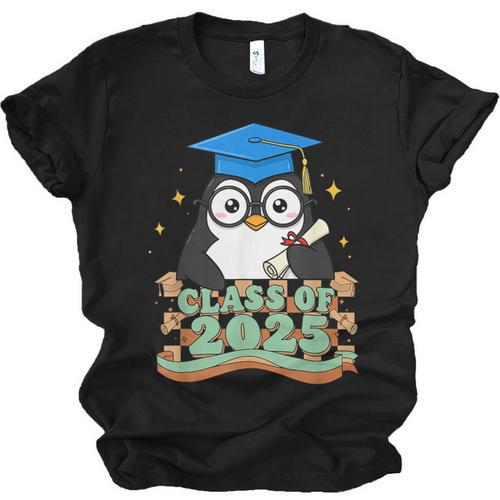 Graduate Penguin Class Of 2025 Kids Graduation Unisex Jersey T-Shirt - Best Gift Smart