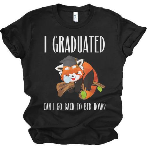 I Graduated Can I Go Back To Bed Sleepy Red Panda Graduation Unisex Jersey T-Shirt - Best Gift Smart