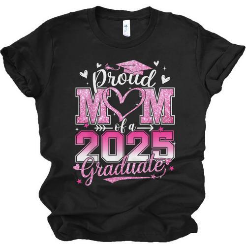 Graduation 2025 Proud Mom Of 2025 Graduate Floral Women Unisex Jersey T-Shirt - Best Gift Smart