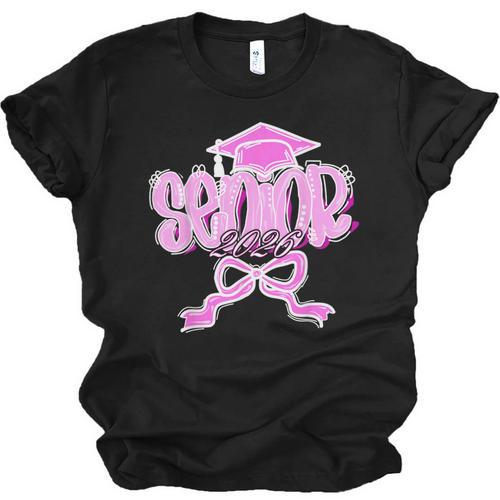 Graduation 2026 Senior 2026 Class Of 2026 Coquette Pink Girl Unisex Jersey T-Shirt - Best Gift Smart