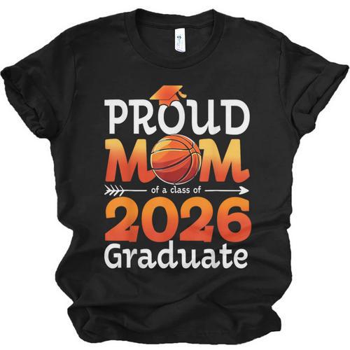 Graduation Basketball Retro Proud Mom Of A 2026 Graduate Unisex Jersey T-Shirt - Best Gift Smart
