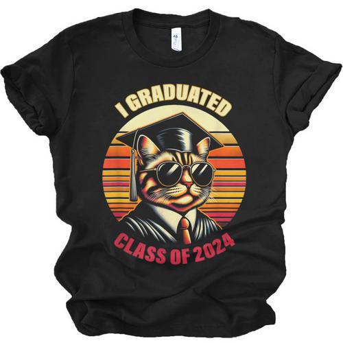 Graduation Day 2024 Graduate For School Degree College Cat Men Women Unisex Jersey T-Shirt - Best Gift Smart