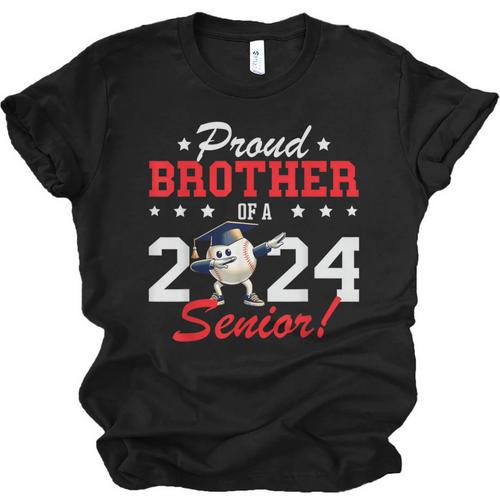 Graduation Proud Brother Of A 2024 Senior Baseball Player Unisex Jersey T-Shirt - Best Gift Smart